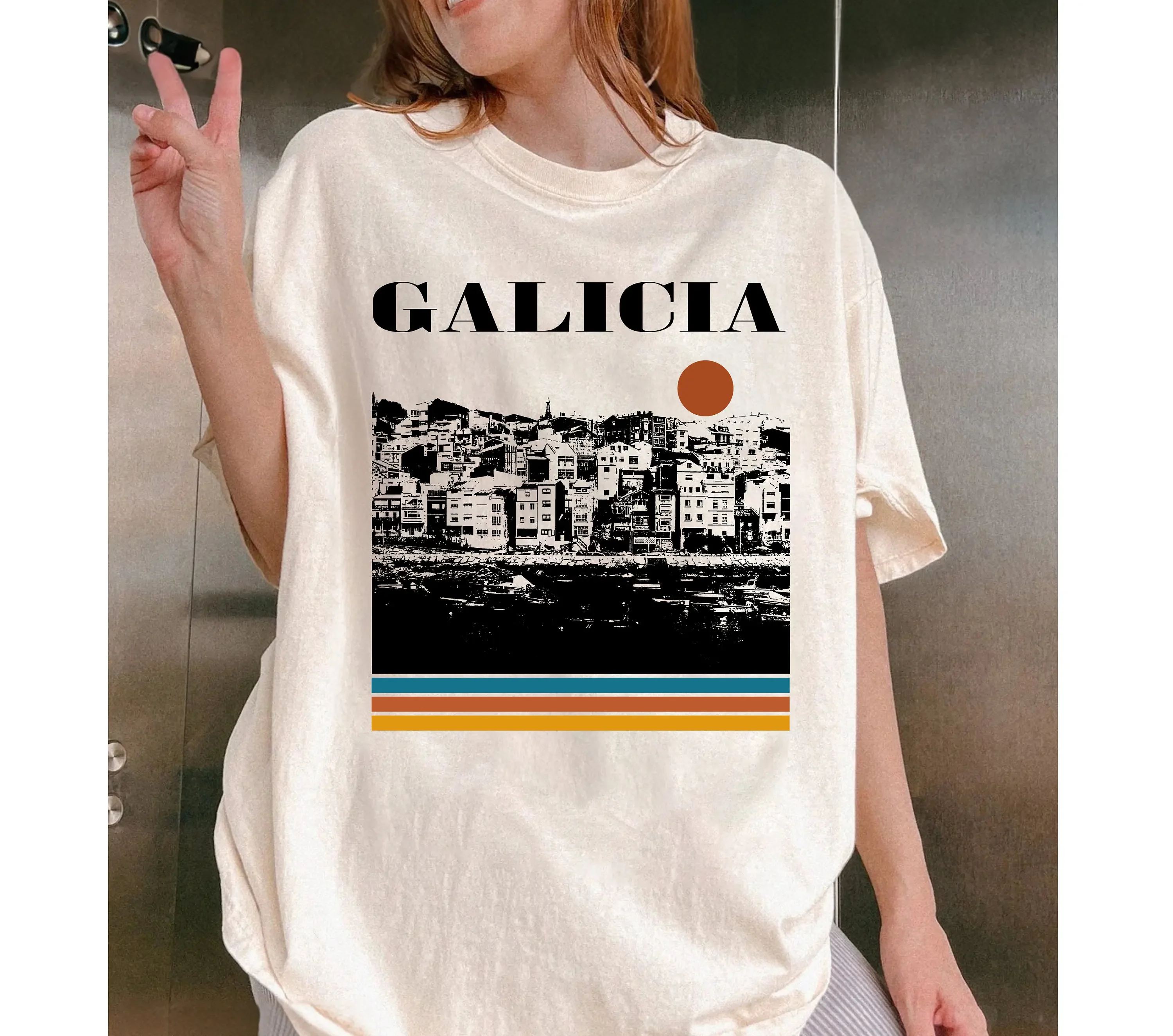 Galicia T Shirt Spain Vintage Retro Travel MinimalisT