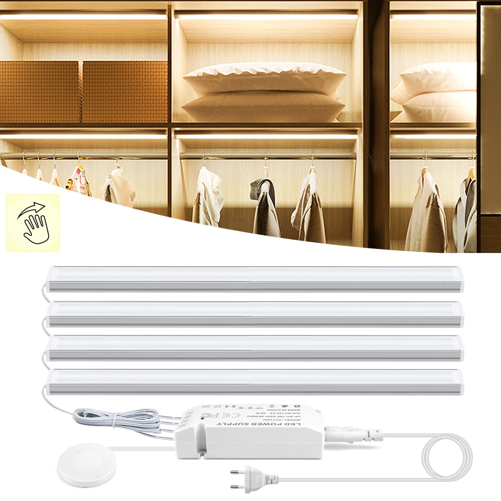 اللاسلكية الذكية LED قطاع أضواء الاستشعار بار AC110V 220 فولت إلى DC12V 30 سنتيمتر 40 سنتيمتر 50 سنتيمتر موازية الألومنيوم LED خزانة المطبخ الجدار مصباح #1