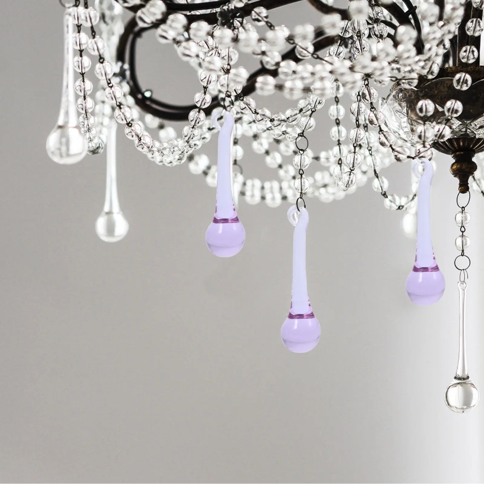 10Pcs Premium Optical Crystal Hanging Pendants for Chandeliers Light Fixtures Wedding Decor Christmas Tree Garden Window Wall