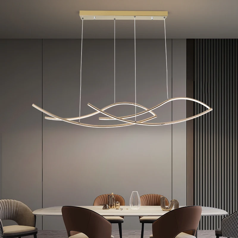 Scandinavian LED Restaurant Chandelier, Modern Art, Simple, Creative, Personality, Store Bar, Long Line Light
