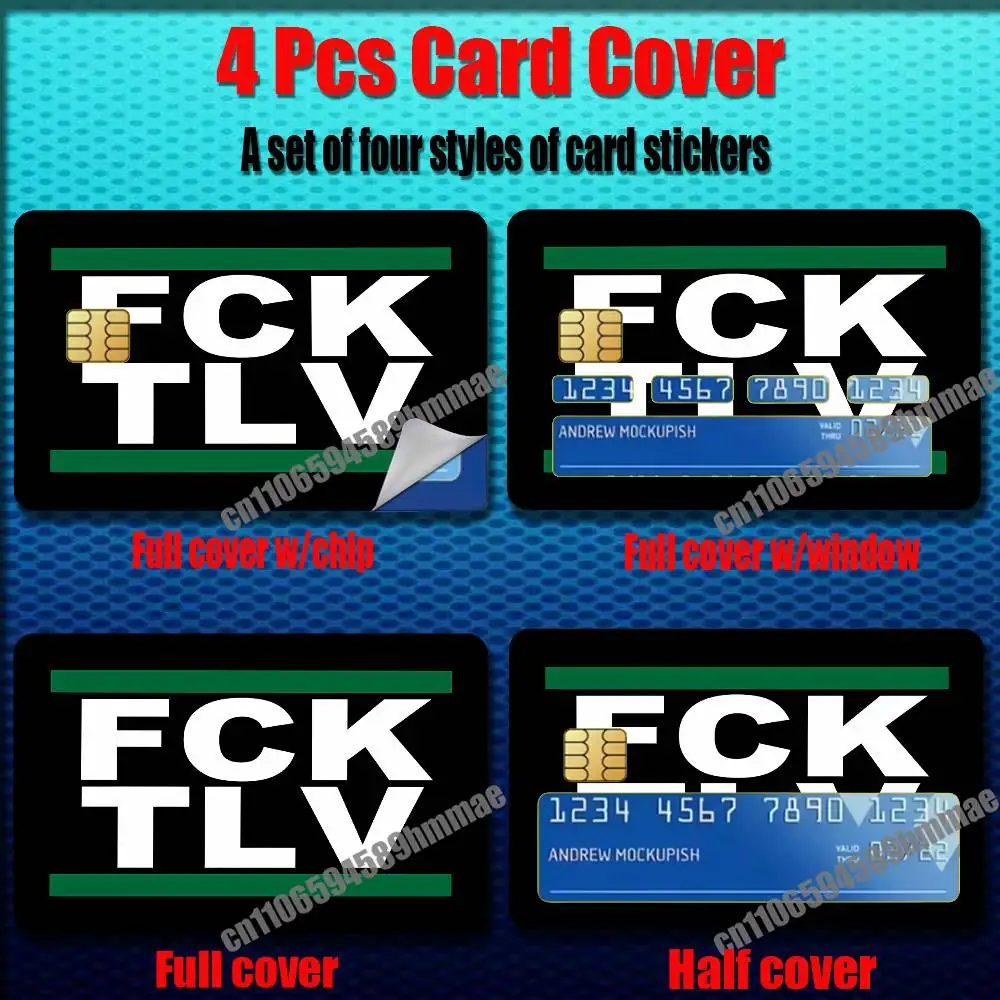 

For FCK TLV Sticker Paper Skin ID Bank Credit Metro Self-adhesive Card Cover Decoration