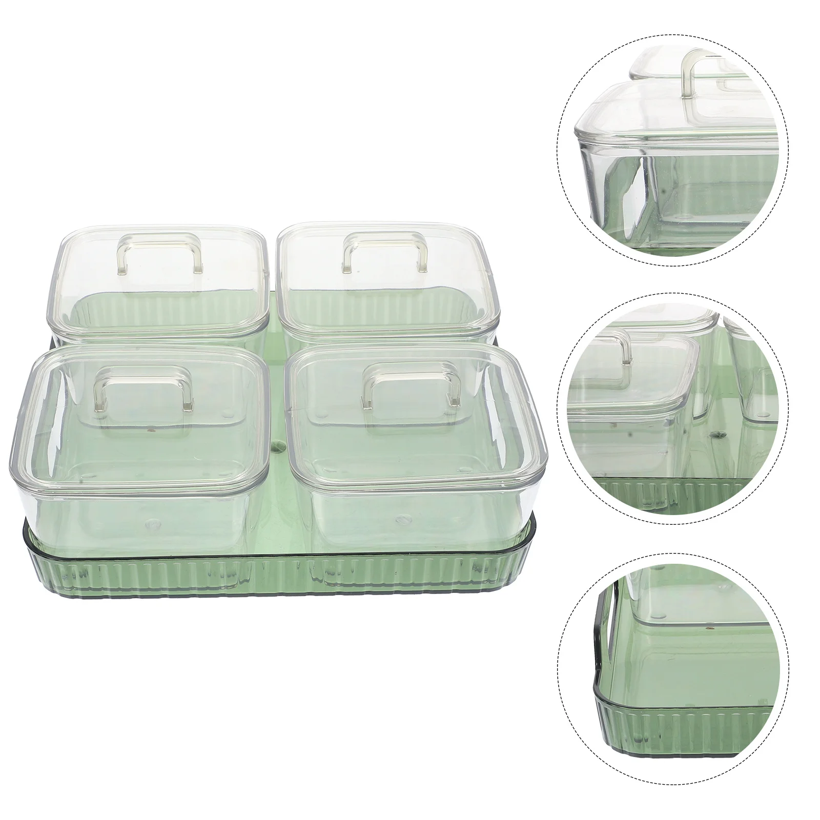 

1 Set With Compartments Large Capacity Candy Container For Kitchen Party Wedding Snack Serving Tray Box Creative Fruit Plate