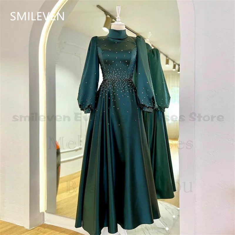 Smileven Sukienki na studniówkę w kształcie litery A z tiulu, seksowne, z odkrytymi plecami, koronkowe, bez rękawów, długie, na imprezę, wieczorowe, prezent, szyte na miarę, 2025