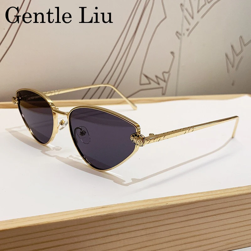 

Vintage Punk Rhombus Sunglasses Men 2025 Luxury Brand Leopard Head Metal Frame Sun Glasses Trendy Polygon Eyewear UV400 Shades