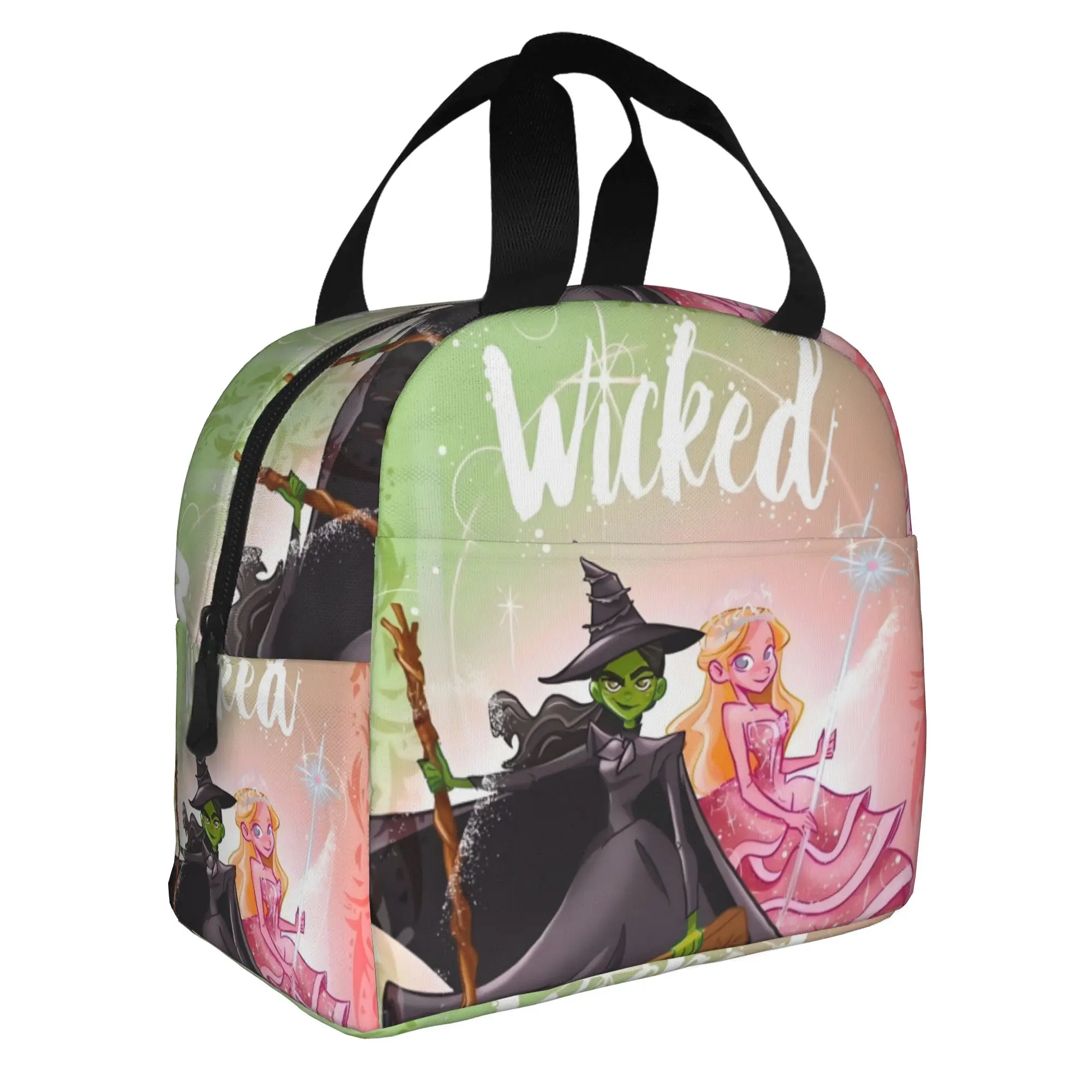 W-Wickeds Portable Lunch Box for Women Waterproof Glinda Elegant Good Witch Cooler Thermal Food Insulated Lunch Bag School