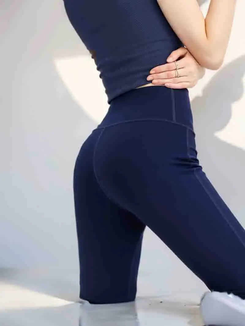 

Woman Flare Leggings Plush Lined Warmth Gym Push Up Yoga Pants Streetwear High Waisted Slimming Fashion Trousers Micro Horn