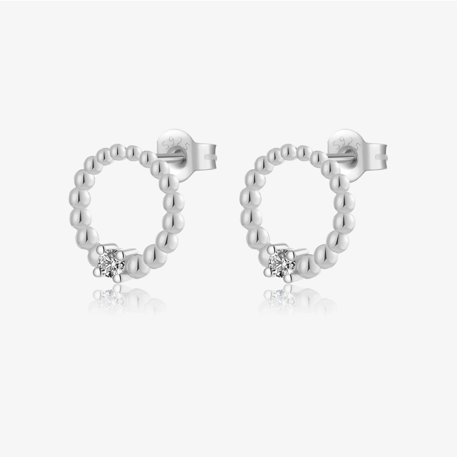 

VEWANT New 925 Sterling Silver Gold Beads Circle Stud Earring Clips Pendientes Women 2025 Luxury Fine Jewelry Rock Punk Jewels