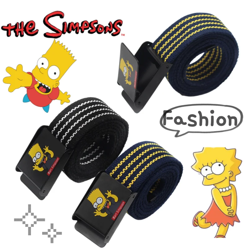 

The Simpsons Bart Simpson new belt creative fashion personality cartoon and cute high-value Casual snap buckle men's belt gift