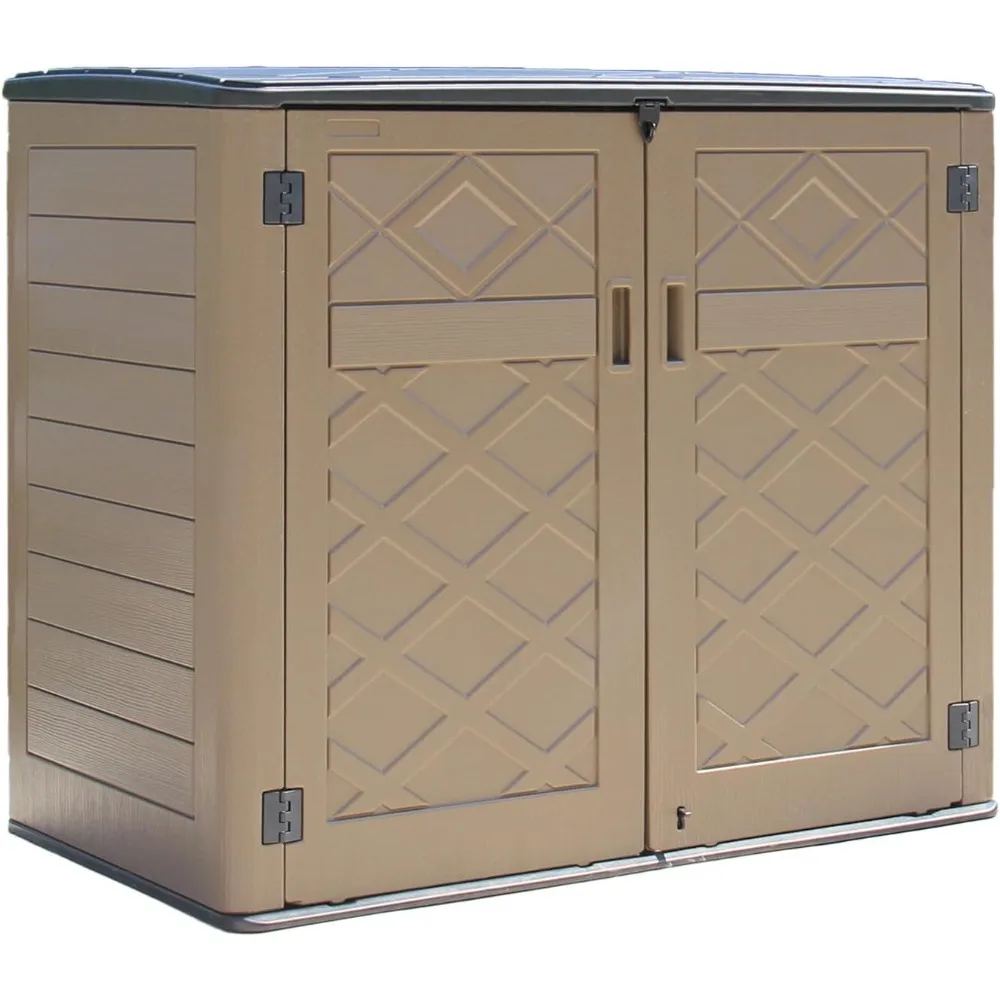 

Storage Shed Weather Resistance, Multi-Purpose Outdoor Storage Cabinet for Backyards and Patios, Horizontal Storage She