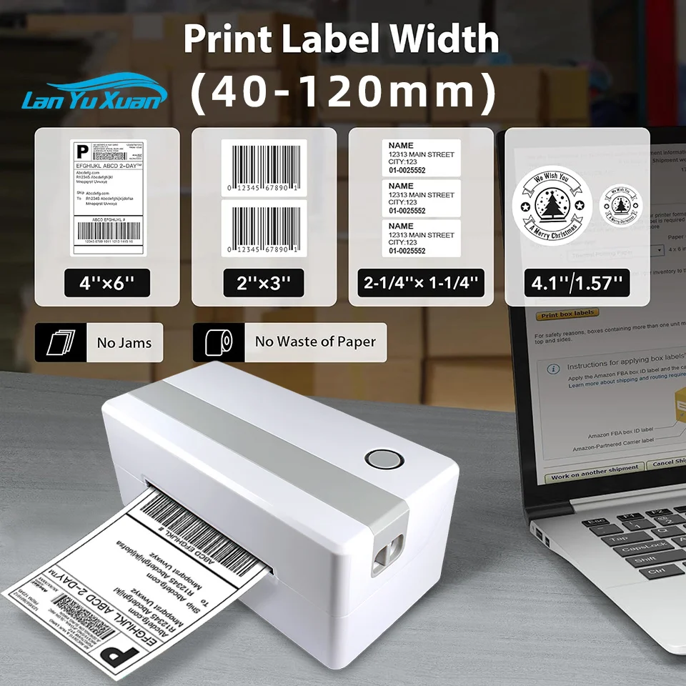 Smart Label Printer Thermal Label Printer Shipping Label Printer Express Warehouse Use with Usb+blue Tooth