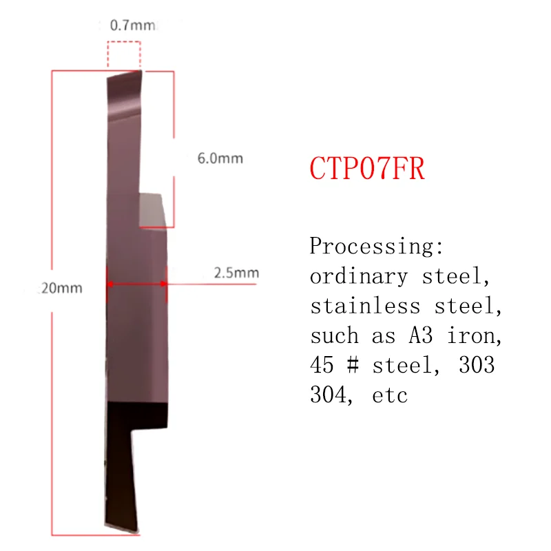 YRFL 5PCS CNC Insert Core Walking Machine Cutting Groove Cutter CTP 10FN  Inclined Mouth CTPA 15FR Flat Mouth Inserts