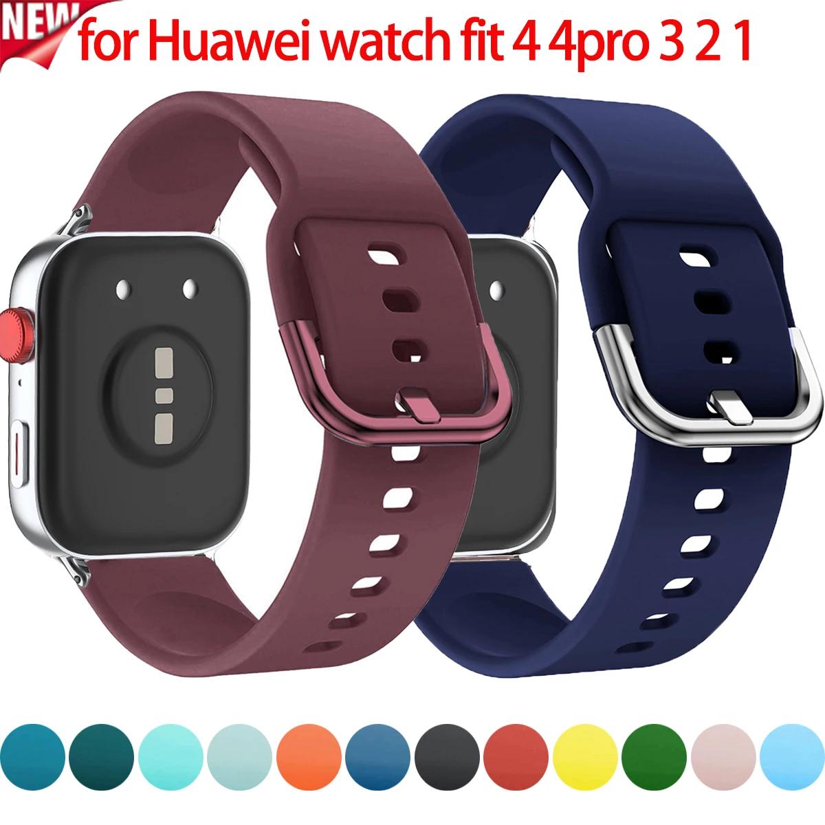 Silikonarmband für Huawei Watch Fit 4 4pro 3-Band, weiches Sportarmband für Huawei Fit 2 1, Ersatzarmband-Zubehör ﻿