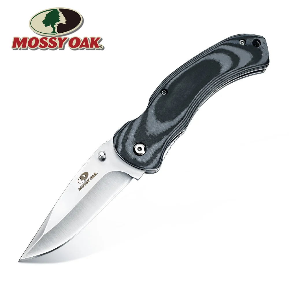 MOSSY OAK Folding Pocket Knife Camping Knife Stainless Steel Blade Micarta Handle Fruit Cutter for Outdoor Survival Knives