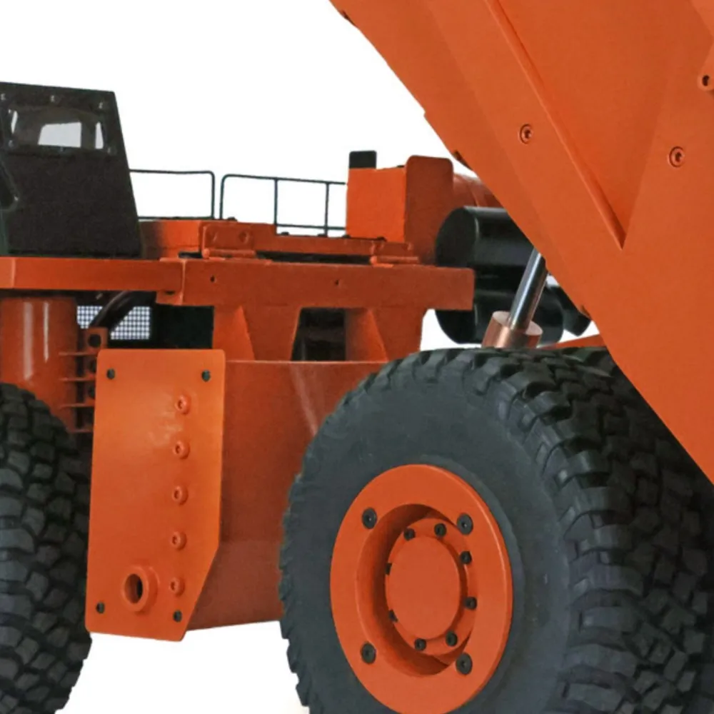 

Toys 1/20 Rc Metal Hydraulic Mine Truck 793D Dumper Car Painted Orange Finished Model I6X Radio Lights Th20435-SMT7