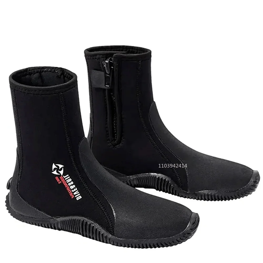 Botas de Buceo de Neopreno de 5 mm, Botines de Agua Resistentes al Frío de 3 mm, Traje de Neopreno para Hombre y Mujer, Buceo, Surf, Zapatos de Agua Antideslizantes