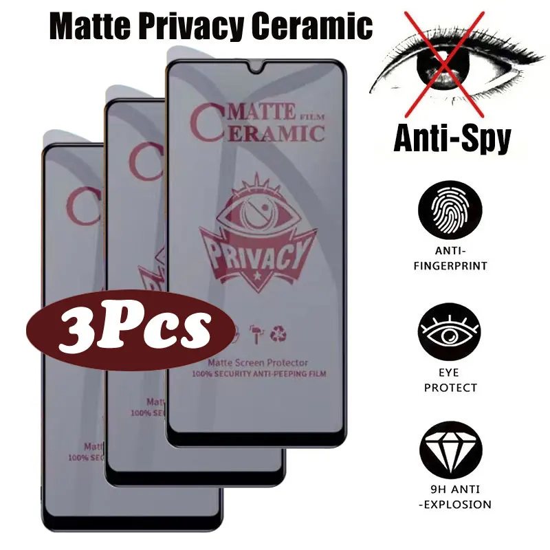 3Pcs Matte Privacy Ceramic Screen Protector for Realme C53 C55 C30 Anti-spy Film Realme C55 C25 C25S