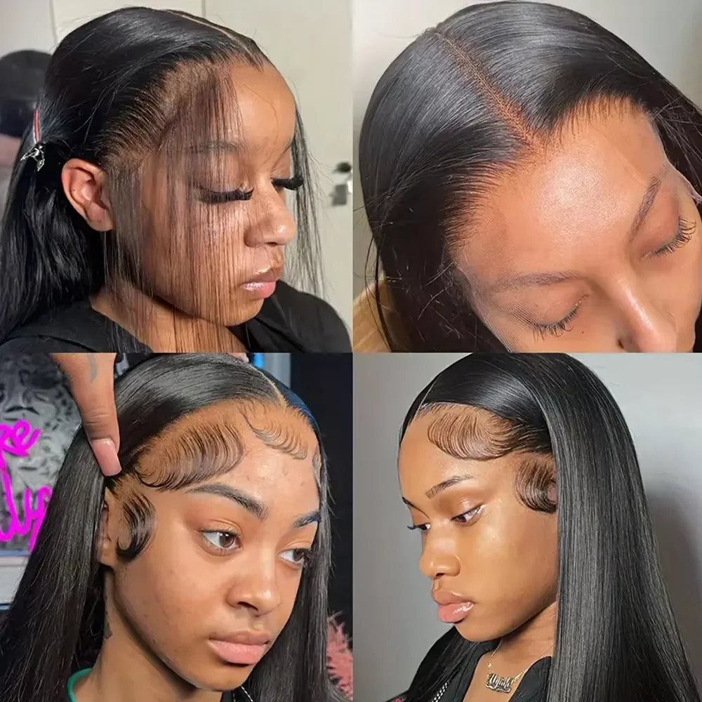 วิกผมตรงธรรมชาติขนาด 40 นิ้ว 13x4 13x6 วิกผมลูกไม้โปร่งแสง HD ความหนาแน่น 200 วิกผมบราซิลแบบเต็มศีรษะ 360 สำหรับผู้หญิง