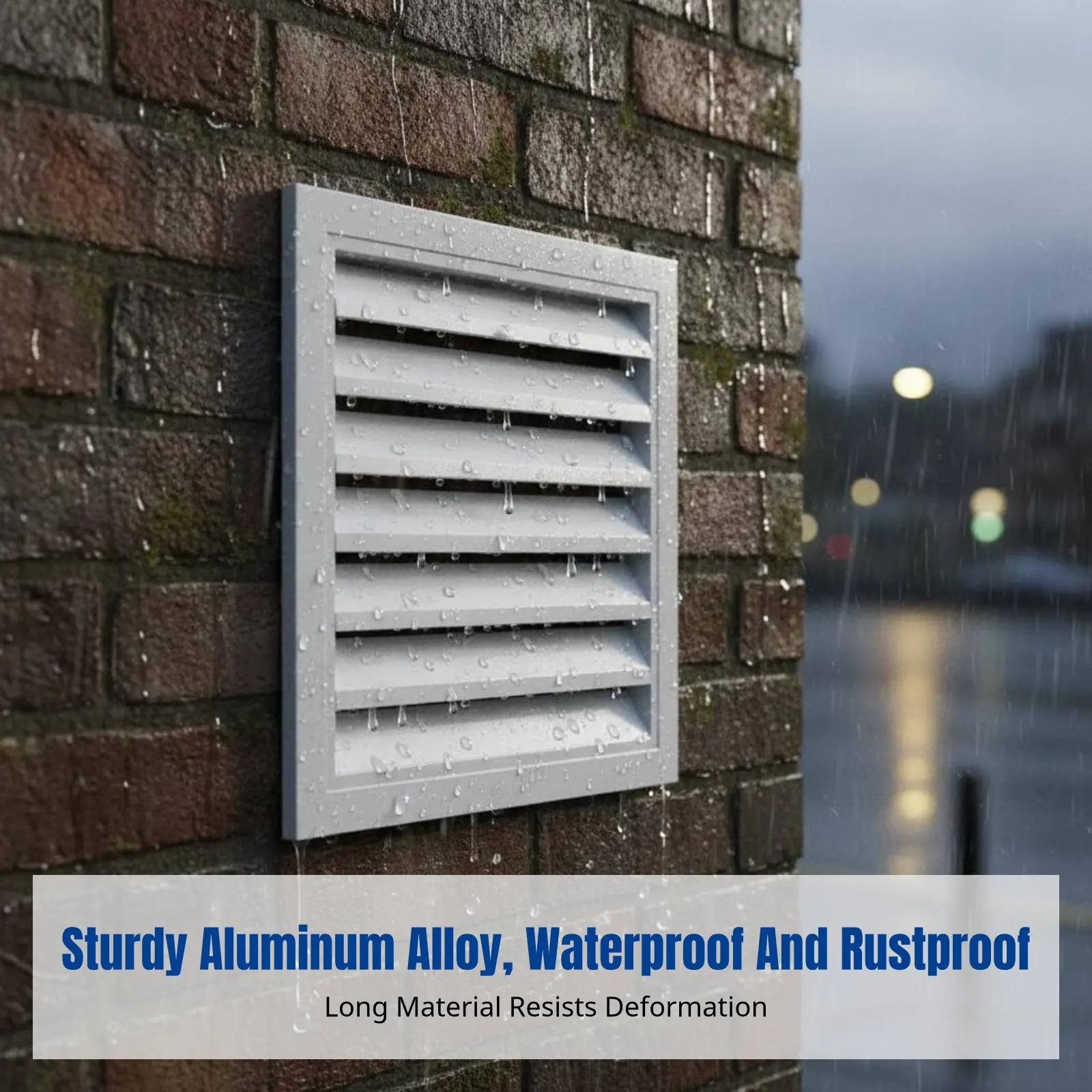 Aluminum Alloy Louver Vent, Waterproof Outdoor Wall Grille, Rainproof Air Conditioner Exhaust Cover