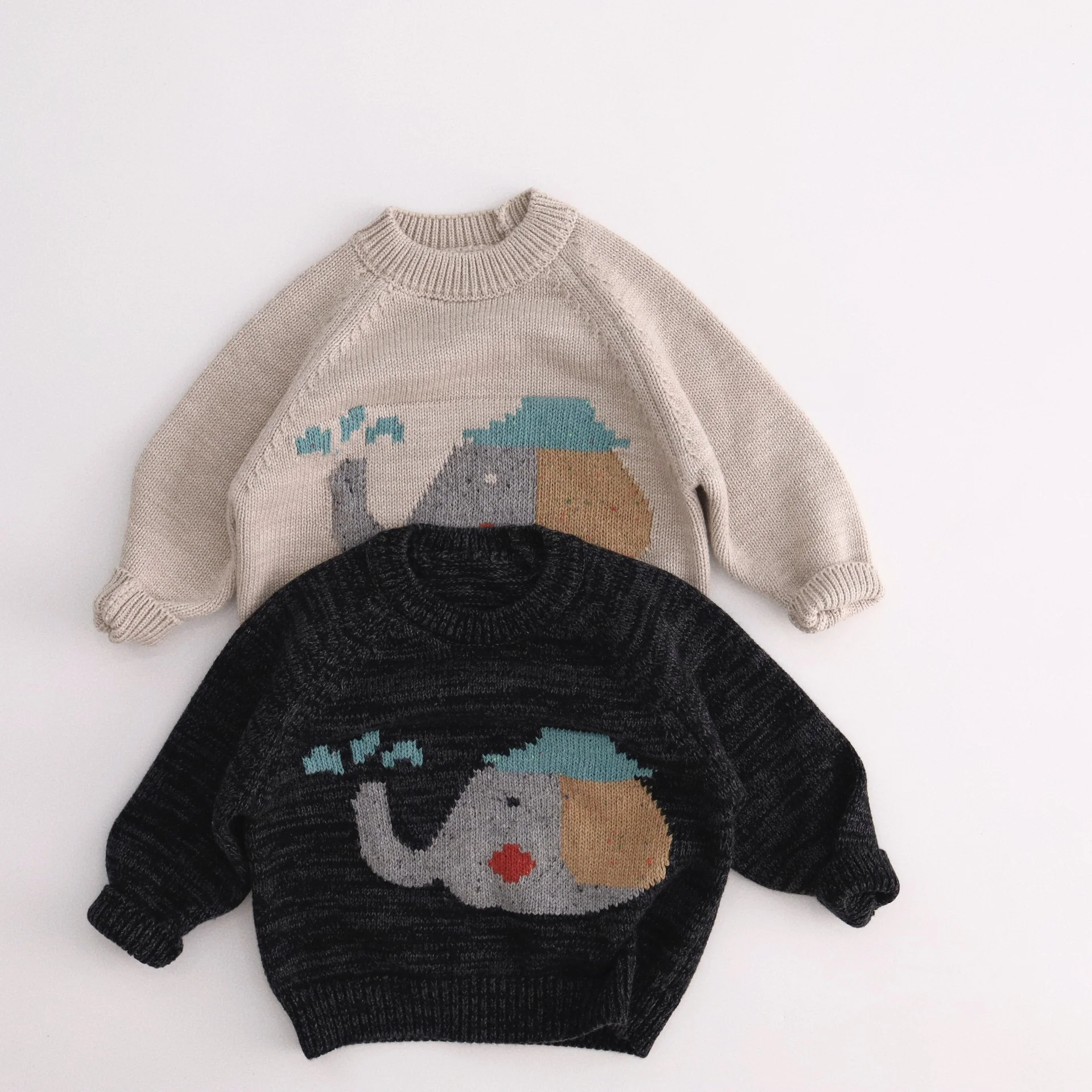 MILANCEL Autumn Kids Sweaters Animal Style Boys Knit Pullover Long Sleeve Girls Sweaters Warm Knit Outwear