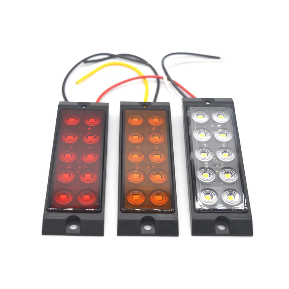 10 Leds Truck Side Lights 12V 24V Clearance Lamps For Pickup Tractor Boat Semi-trailer Waterproof Driving Brake Warning Signals