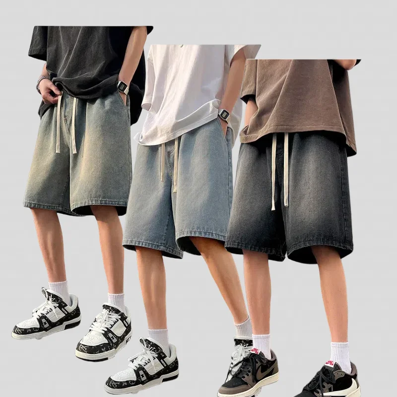 New summer trend with n casual wash jeans shorts men