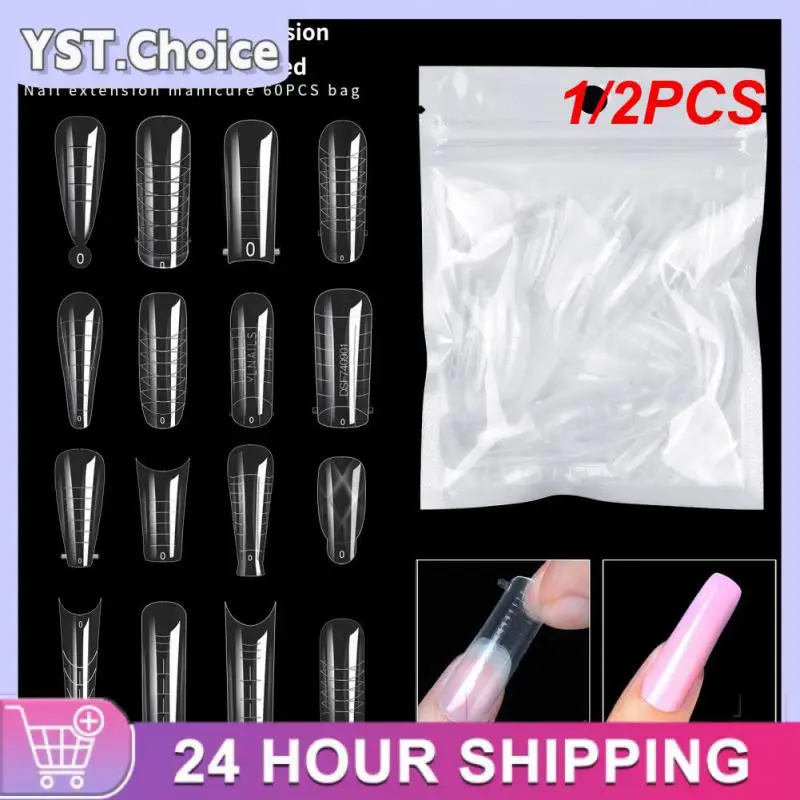 1/2PCS Bag Extension Nail Forms For UV Gel Polish Quick Building Mold Acrylic False Nail Art Tips Dual System Manicure Accessory