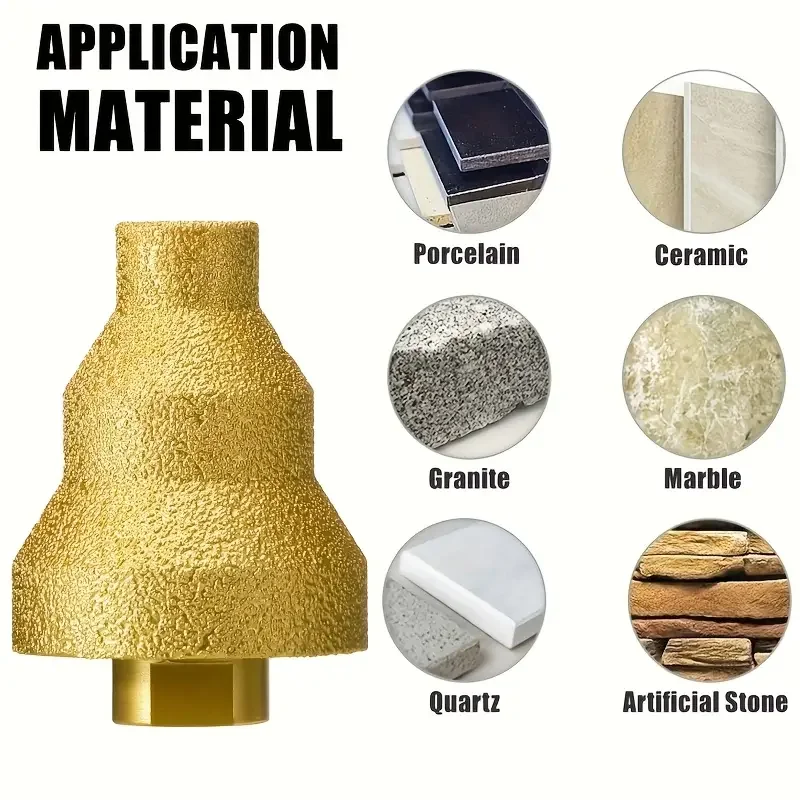 

Brazed Pagoda Drill Bit Diamond Chamfer Router Tower Drill Tile Stone Rock Plate Drill Reaming Bit Edge Trimming ChamferingTools