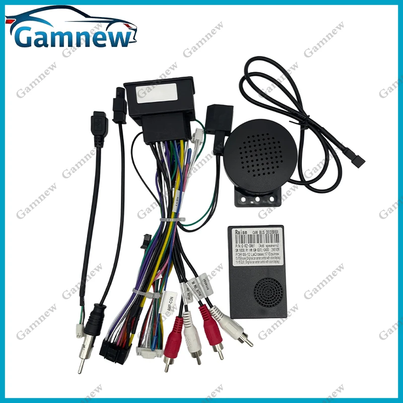 Gamnew Car 16pin Wiring Harness Adapter Canbus Box Decoder Android Radio Power Cable For Buick Regal Encore LaCrosse GMC Terrain