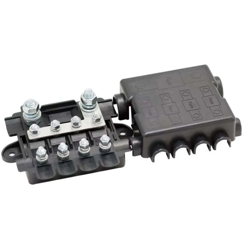 5-Way MIDI Giant Fuse Block 4AFS + 1ANM-30-125A PA66 Plastic Box with Red Copper Bus for Car/Boat/RV (including IP65 fuses)