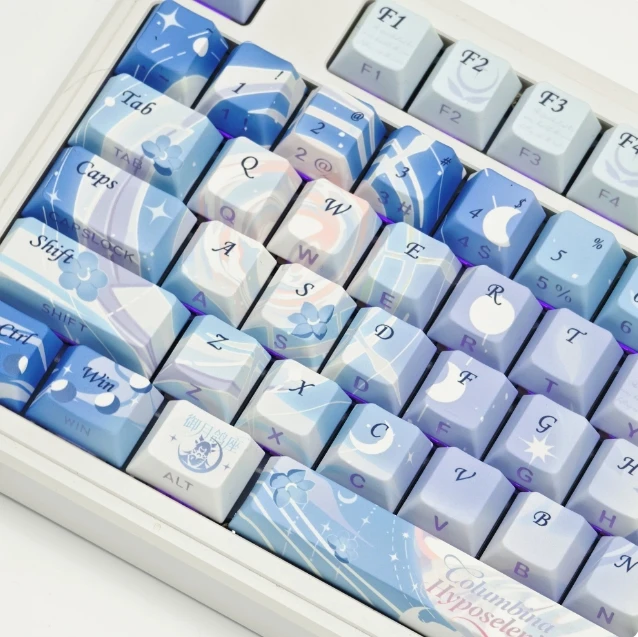 Game Genshin Columbina Themed Keycaps OriginalDamselette PBT Dye-Sublimation Custom Keycap Set Cosplay Doujin Gifts 4