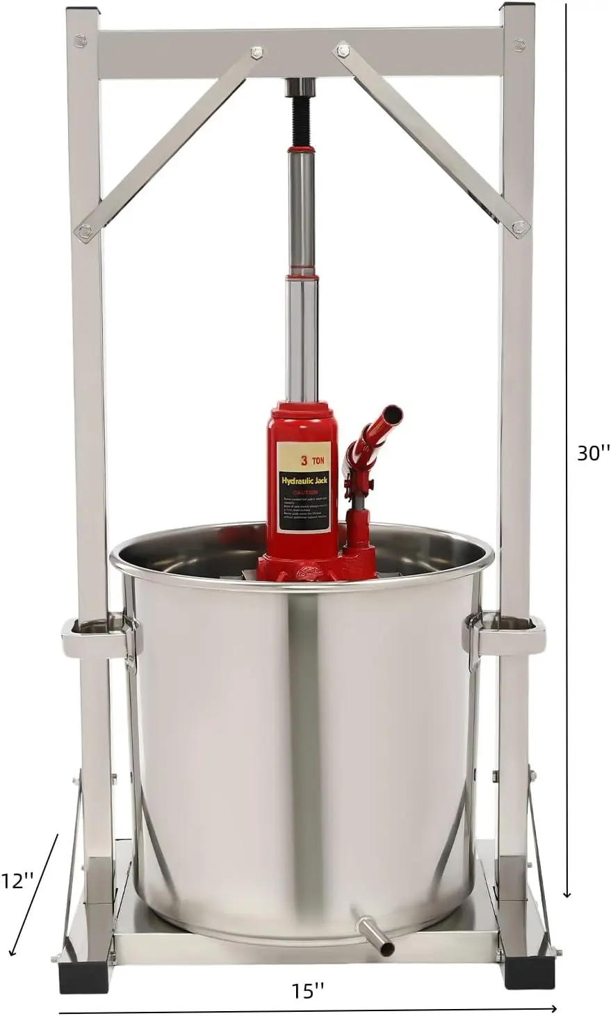 Wine Press 6 Gallon Hydraulic Fruit Wine Press 100% Nature Juice Making Manual Juice Maker Apple Grape Berry Vegetables Crusher