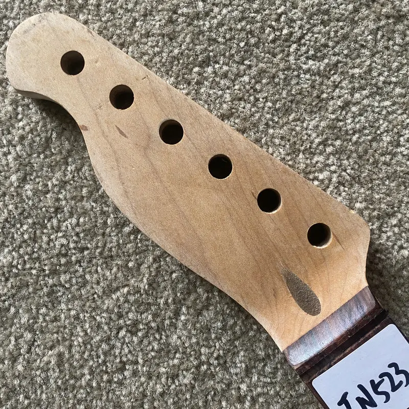 IN523 Reversed Headstock Right Hand TL Guitar Neck Unfinished Maple+Rosewood 22 Frets for Tele Guitar Replace DIY