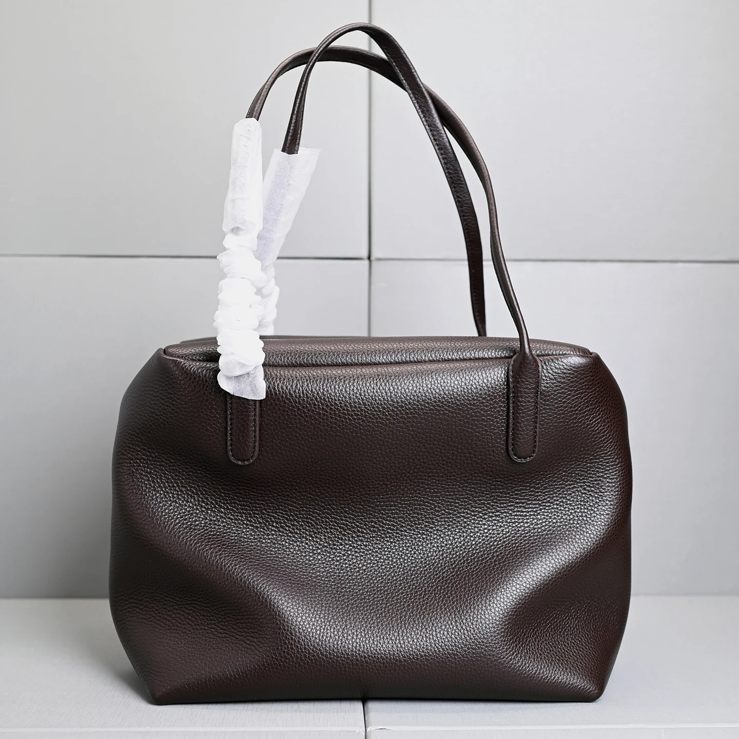 

Сумка из натуральной кожи, минималистичная винтажная женская сумка, сумка для боулинга, мягкая кожа сверху, модная новая модель, большая вместимость в стиле ретро