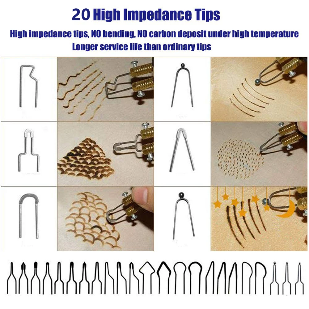 Bruciatore a legna pirografia penna macchina per bruciare zucca artigianato Set di strumenti con filo di saldatura temperatura regolabile superiore