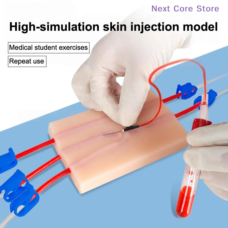 [NC]Venipuncture Injection Practice Pad Simulation Human Skin Tear Resistant Portable For Students Nurses Suture Training Model