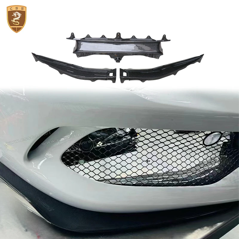 

New For Ferrari 296 GTB OEM Style Dry Carbon Fiber Front bumper inner spoiler lower splitter wrap angle accessories 2017-2023