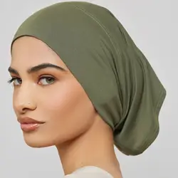 Premium Soft Muslim Hijab Underscarf Caps Cotton Stretch Turban Cap Islamic Underscarf Bonnet Headscarf Headband Islamic Turbans