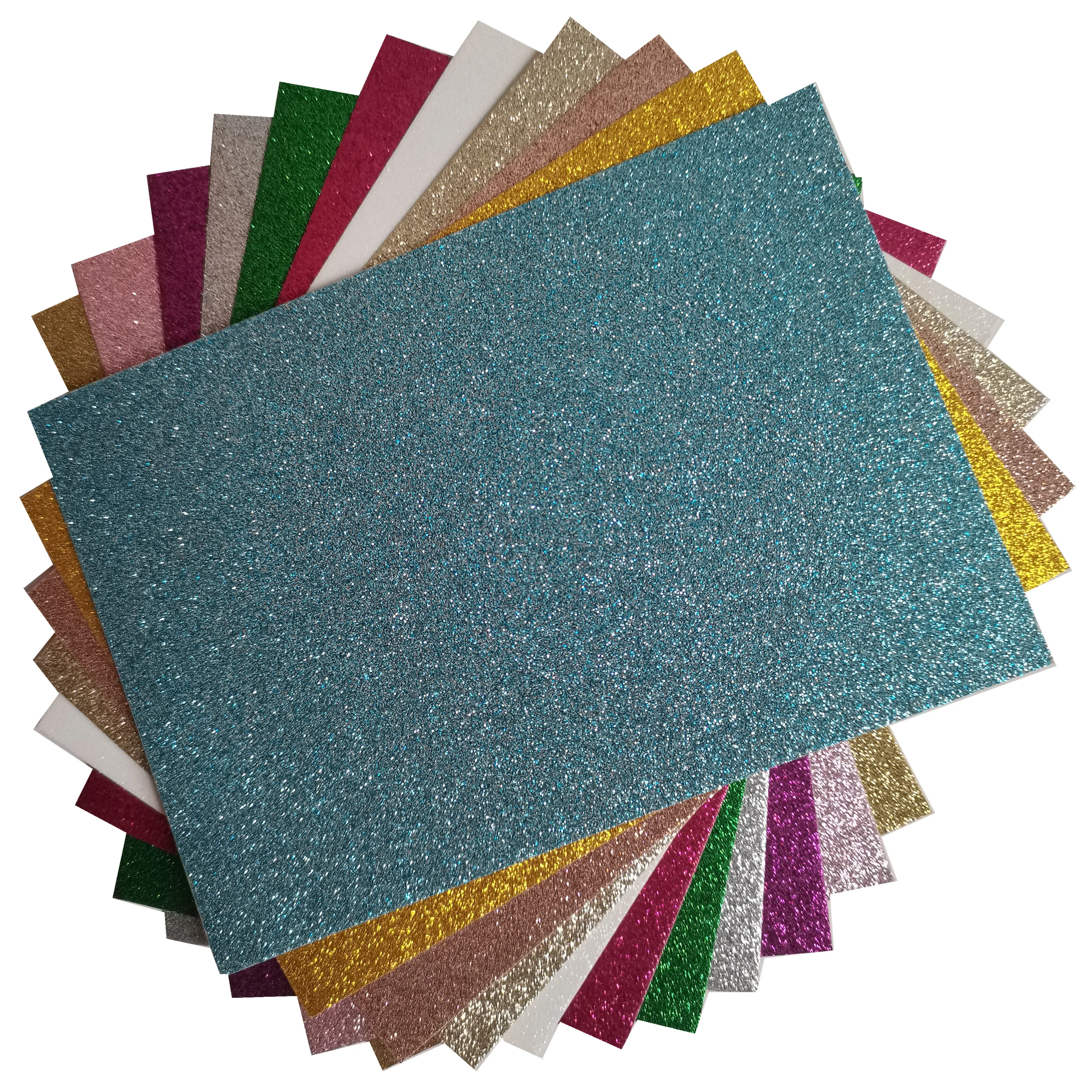 Premium Ocean Bule Glitter Paper For Crafts And Banner Decoration,15 Sheets 300gsm 12*12