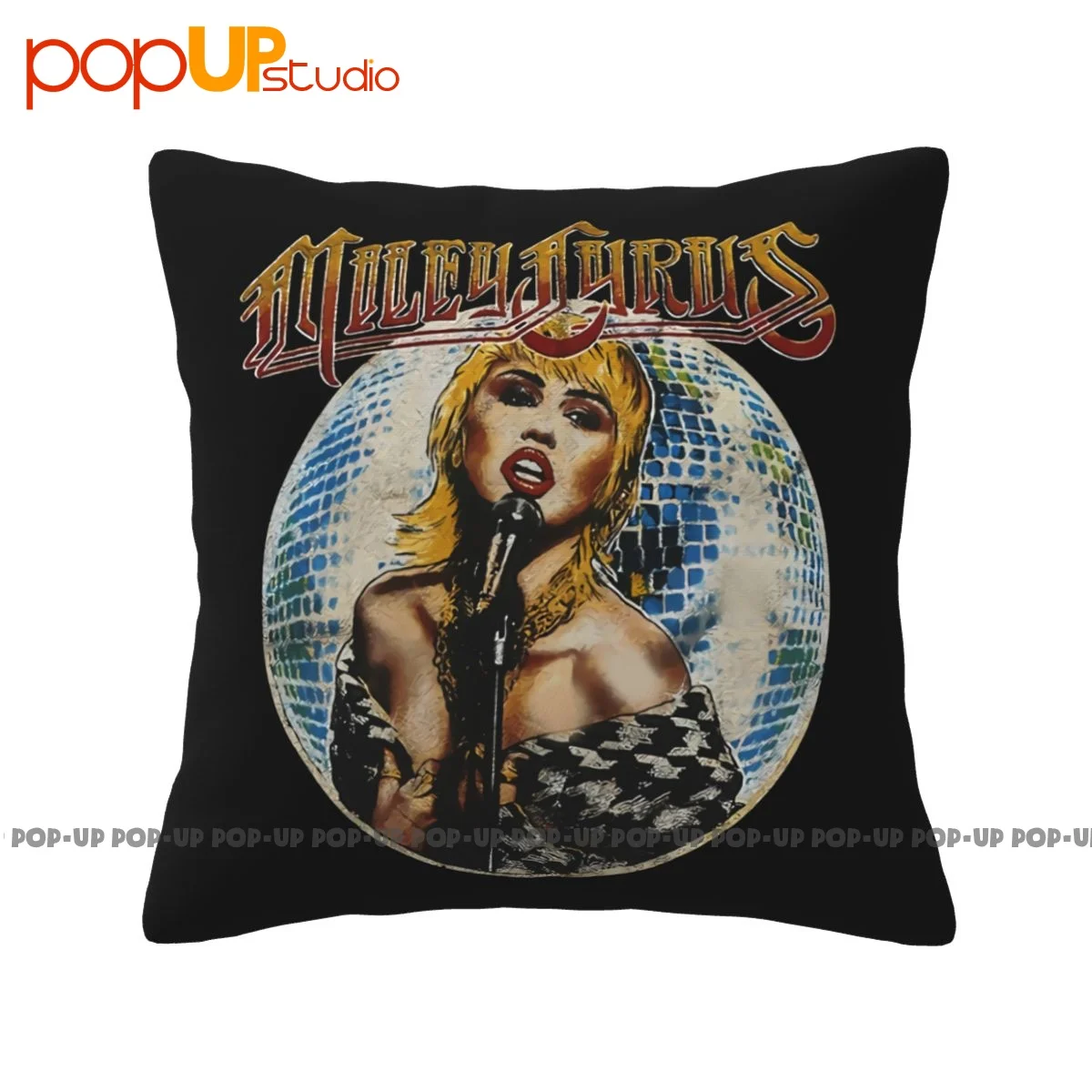 Square Miley Cyrus Midnight Sky Shirts, Singer Heavy Cotton New Design Pillowcase Throw Pillow Cover Natural