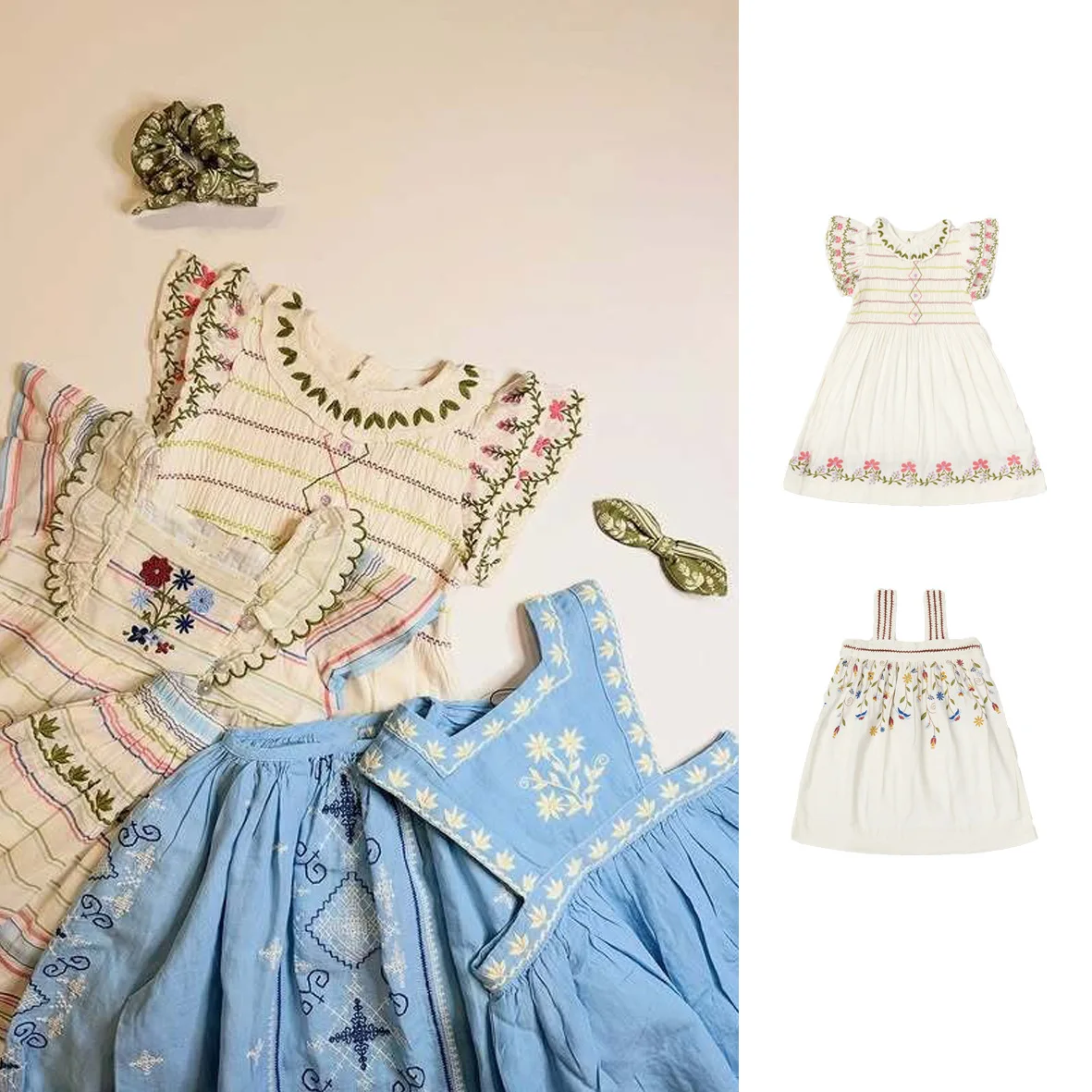 

Платье для девочек 2026: Новое летнее детское платье принцессы с цветочной вышивкой