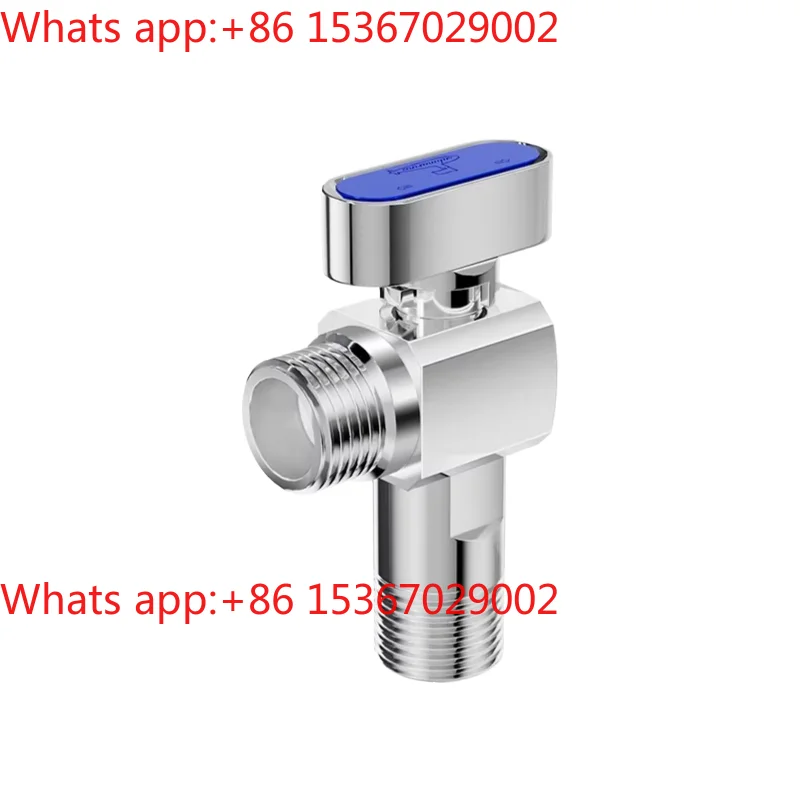 Submarine ball core fully open large flow ball valve gas water heater hot and cold water switch brass triangle valve 4 points