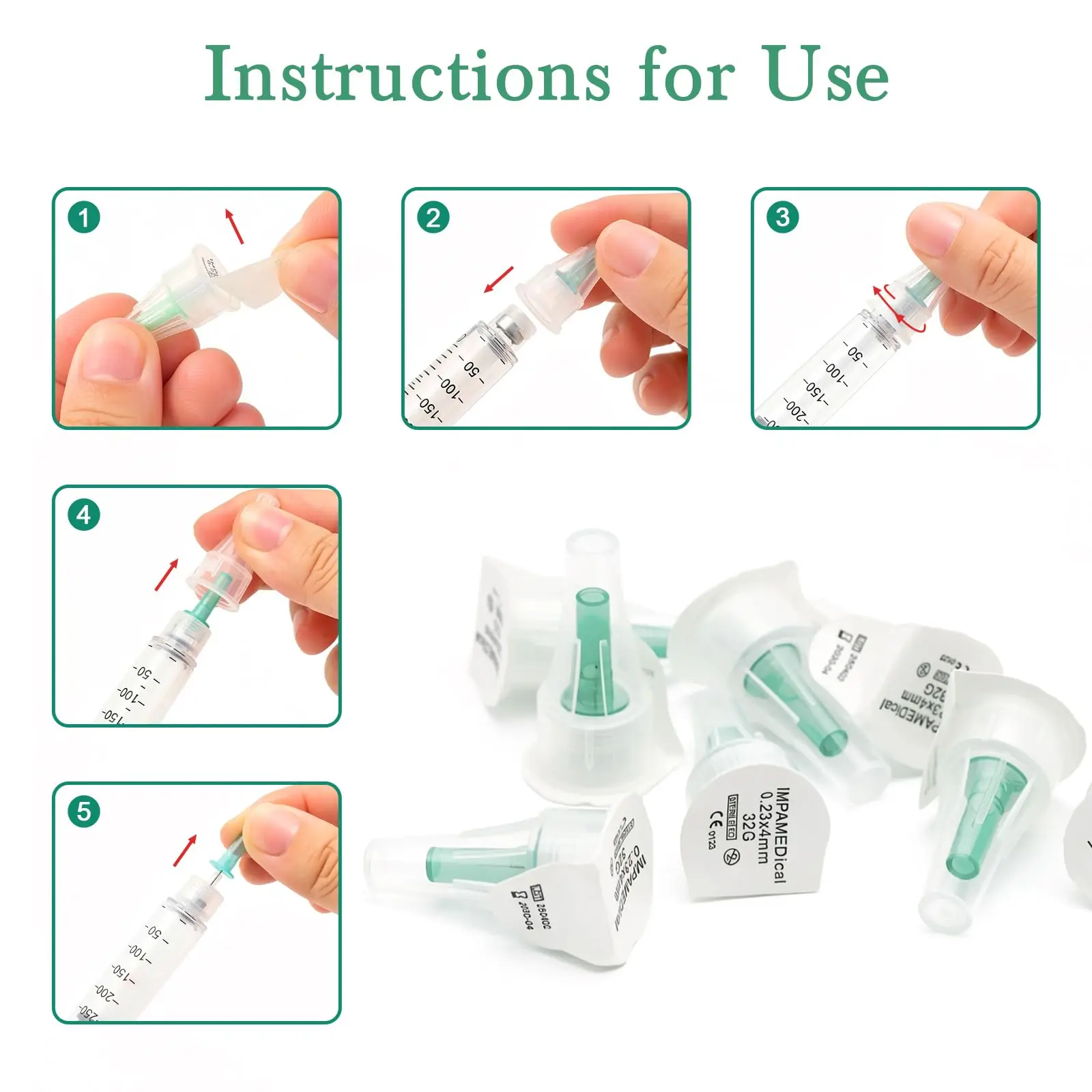 Disposable Insulin Pen Needles 34G 4MM & 31G 8MM 100Pcs/Box Safety Sterile Insuline Pen Needle for Diabetes Care