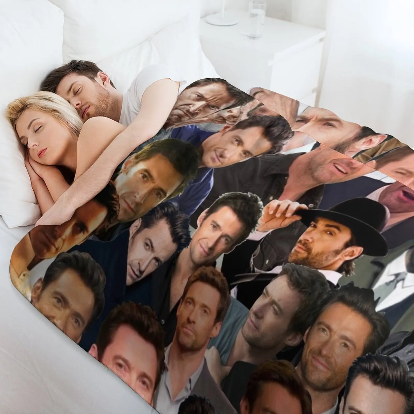 هيو جاكمان بطانية رمي مجمعة للصور رقيقة للأريكة المزخرفة بياضات السرير