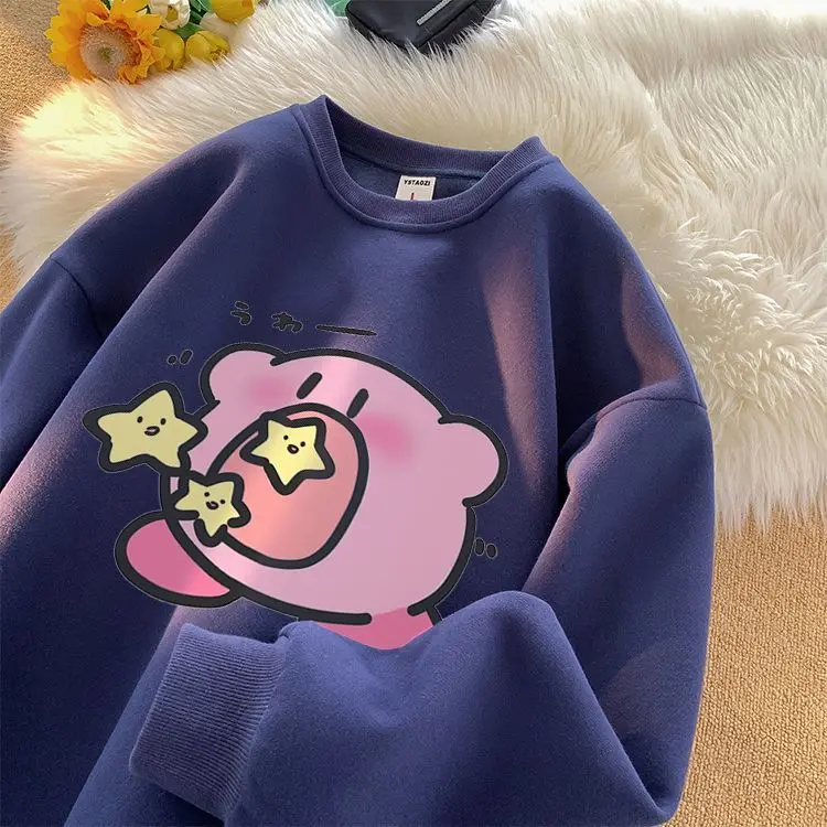 Harajuku Cute Star Pink Cartoon Sweatshirt Women Teenage Girls Kawaii Clothes O-neck Loose Oversized Japanese Y2K K Pop Clothes