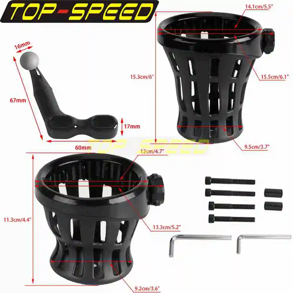 For Harley Pan America BMW Ducati Honda Gold Wing Kawasaki Vulcan Yamaha Victory Suzuki Universal Motorcycle Cup Holder Bracket view 6
