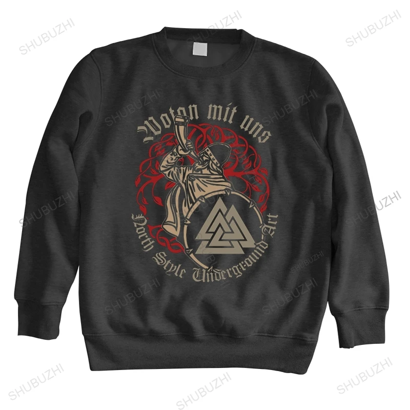 Per il tempo libero Magliette Per Gli Uomini Wotan Mit Uns Vichinghi Uomo autumn Manica Corta O Collo Vestiti Squadra sweatshirt