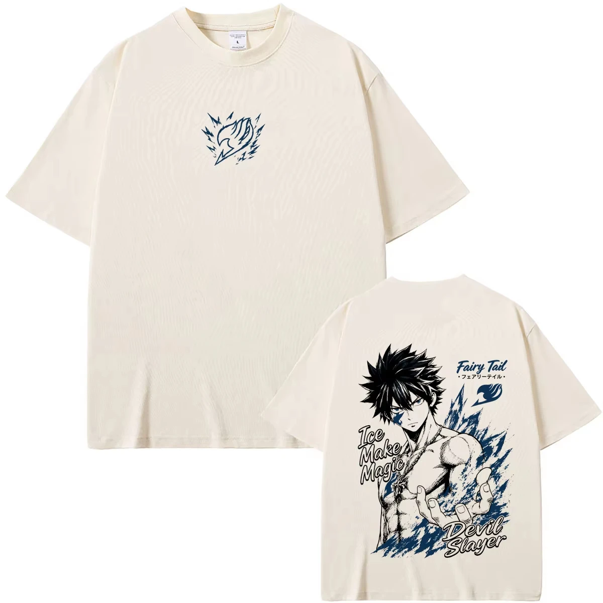 Hot Sale Anime Fairy Tail Gray Fullbuster Graphic T Shirts Y2K Unisex Fashion Trendy Hip Hop Streetwear Oversized Casual T Shirt