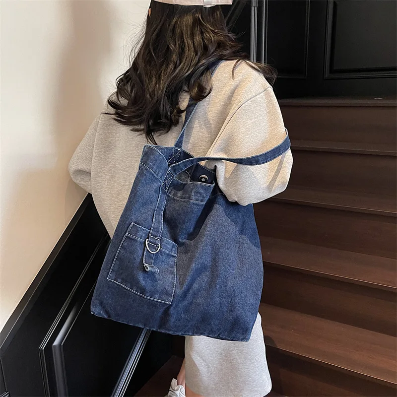 

Новые джинсовые сумки на плечо для женщин, повседневные джинсовые сумки, дизайнерская сумка через плечо, роскошные сумки, джинсовая сумка для покупок Bolsos Para Mujer