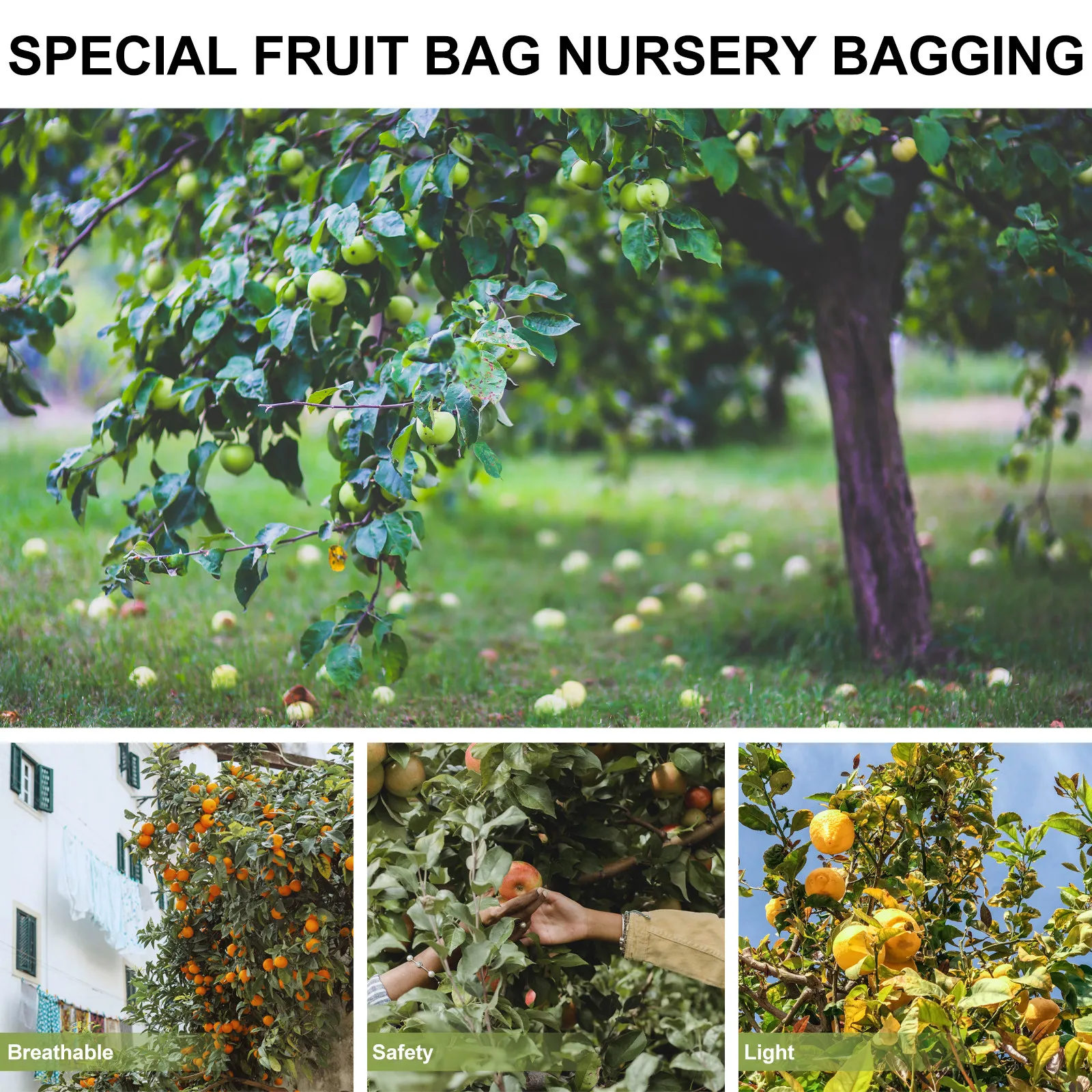 100Pcs Garden Nursery Bags Plant Grow Bags Non-Woven Fabric 250x300mm Biodegradable Breathable Seedling Protection