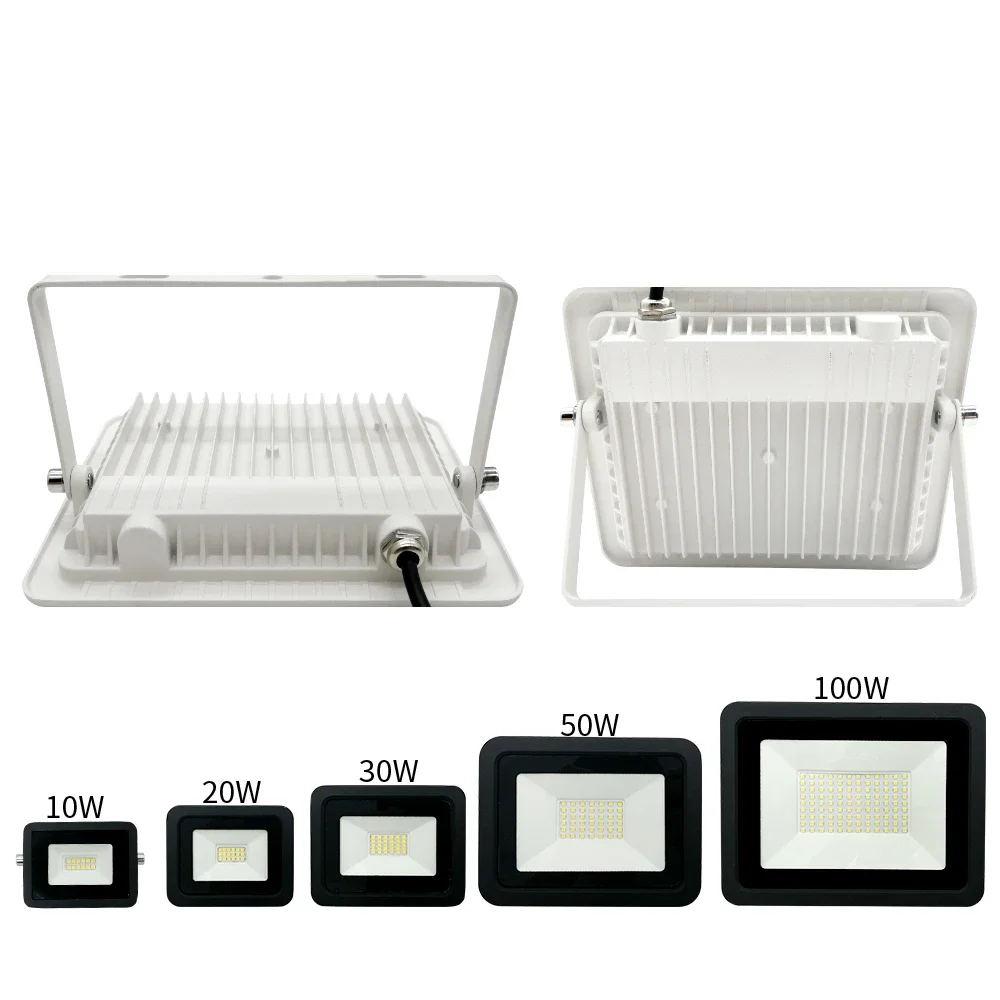 

LED Floodlight 10W 20W 30W 50W 100W Flood Light 220V Waterproof IP68 Outdoor Wall Garden Spotlight Reflector Foco Lamp LED